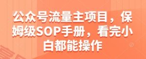 公众号流量主项目，保姆级SOP手册，看完小白都能操作-云享网创