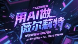 用AI做薇尔莉特CG动画视频,单条视频破100W赞,23条作品涨粉7.2W,涨粉变现两不误-云享网创