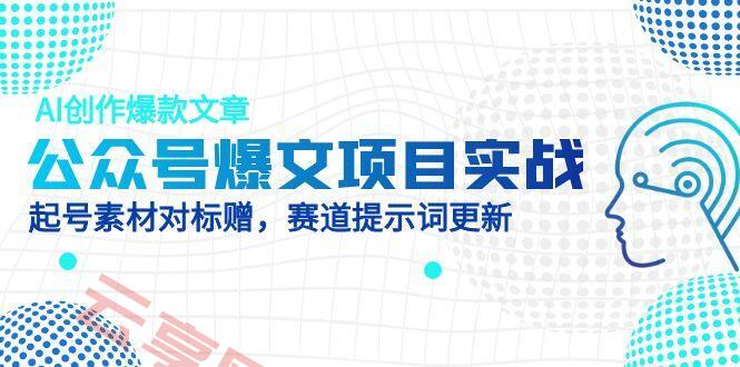 公众号爆文项目实战，AI创作爆款文章，起号素材对标赠(附赛道AI提示词-云享网创