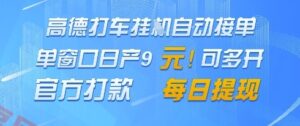 高德地图挂G接单，单窗口日产9元，官方打款，每日提现【揭秘】-云享网创