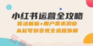 小红书运营全攻略：算法解析+用户需求洞察，从起号到变现全流程拆解-云享网创