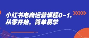 小红书电商运营课程0-1，从零开始，简单易学-云享网创