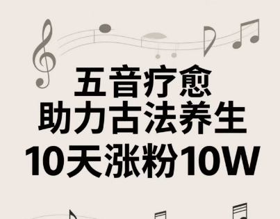 古法五音养生教程，五音疗愈的视频的制作方法，2-4小时就能学会，作者10天涨粉10W-云享网创