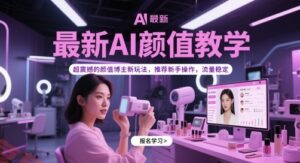 最新AI颜值教学,超震撼的颜值博主新玩法,推荐新手操作,流量稳定-云享网创