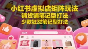 小红书虚拟店矩阵玩法，铺货铺笔记型打法，少款狂怼笔记型打法-云享网创