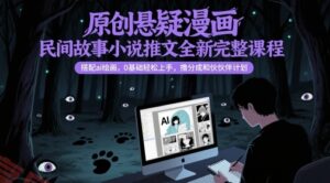 原创悬疑漫画民间故事小说推文全新完整课程， 搭配ai绘画，0基础轻松上手，撸分成和伙伴计划-云享网创