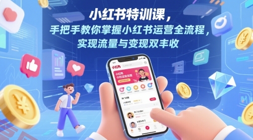 小红书特训课，手把手教你掌握小红书运营全流程，实现流量与变现双丰收-云享网创