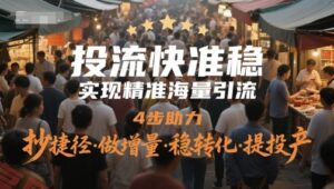 投流快准稳，实现精准海量引流，4步助力，抄捷径·做增量·稳转化·提投产-云享网创