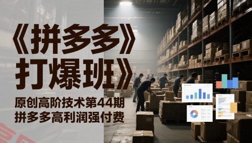 《拼多多打爆班》原创高阶技术第44期，拼多多高利润强付费-云享网创