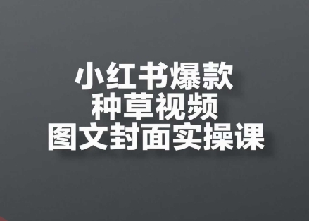 小红书爆款种草视频图文封面实操课，​开店、选品、引流、变现全流程-云享网创