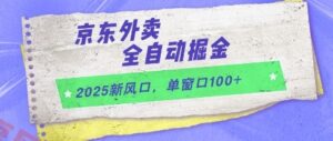 2025新风口，京东外卖全自动掘金，单窗口100+【揭秘】-云享网创