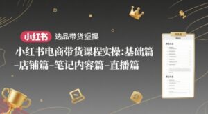 小红书电商带货课程实操:基础篇-选品篇-店铺篇-笔记内容篇-直播篇-云享网创