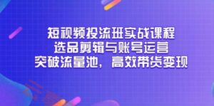 短视频投流班实战课程,选品剪辑与账号运营,突破流量池,高效带货变现-云享网创