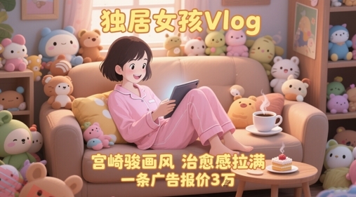 单个账号涨粉71W！用AI制作独居女孩Vlog，宫崎骏画风，治愈感拉满，一条广告报价3W-云享网创