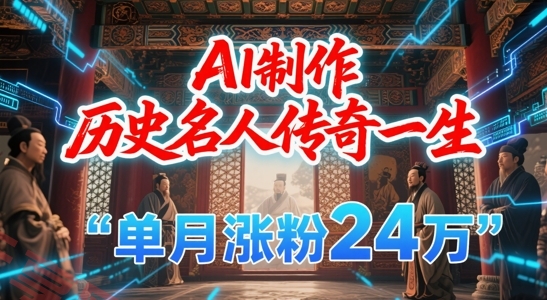 暴力起号！用AI制作历史名人传奇一生，单月涨粉24W，涨粉+变现赛道黑马来了-云享网创