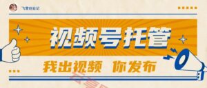 【视频号托管 】团队提供视频，你出账号，最高躺赚1W+-云享网创