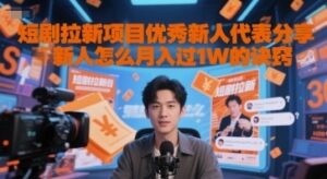 短剧拉新项目优秀新人代表分享新人怎么月入过1W的诀窍-云享网创