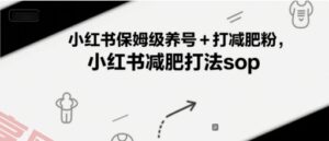 小红书保姆级养号+打减肥粉，小红书减肥打法sop-云享网创