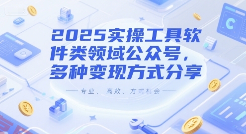 2025实操工具软件类领域公众号，多种变现方式分享-云享网创