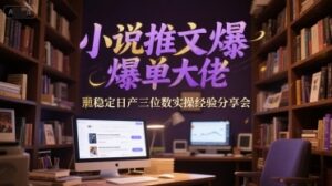 小说推文爆单大佬稳定日产三位数实操经验分享会-云享网创