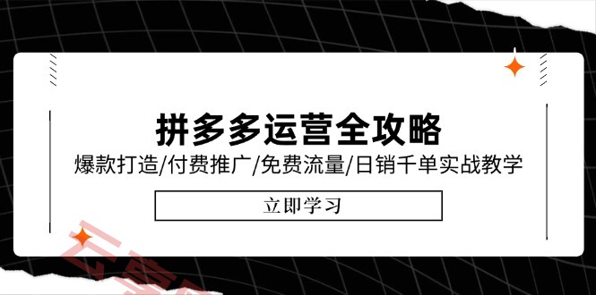拼多多运营全攻略，爆款打造/付费推广/免费流量/日销千单实战教学/6月更新-云享网创