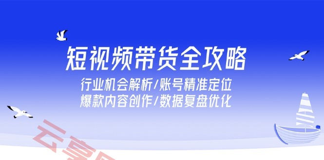 短视频带货全攻略，行业机会解析/账号精准定位/爆款内容创作/数据复盘优化-云享网创