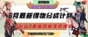 6月份最新得物创作者分成计划2.0玩法，0粉丝0基础四种模式变现，从隐蔽渠道无脑搬运，日入2张-云享网创