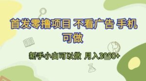 首发零撸项目 不看广告 手机可做 新手小白可以做  月入3k+【揭秘】-云享网创