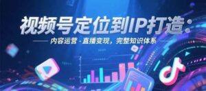 视频号定位到IP打造：账号搭建-内容运营-直播变现，完整知识体系-云享网创
