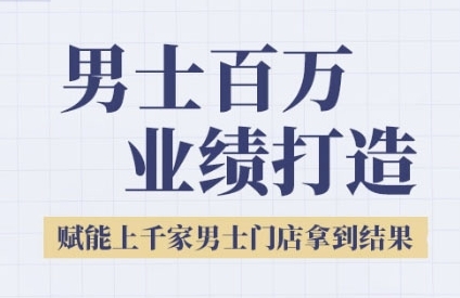 2025男士美业百万业绩打造，赋能上千家男士门店拿到结果-云享网创