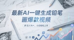 最新AI一键生成铅笔画爆款视频，多平台分发，日 入1k+，小白轻松上手【揭秘】-云享网创