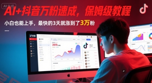 AI+抖音万粉速成，保姆级教程，小白也能上手，最快的3天就涨到了3万粉(更新)-云享网创