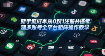 新手低成本从0到1注册并搭建多账号全平台矩阵操作教学，手机号-邮箱-IP-工具-云享网创