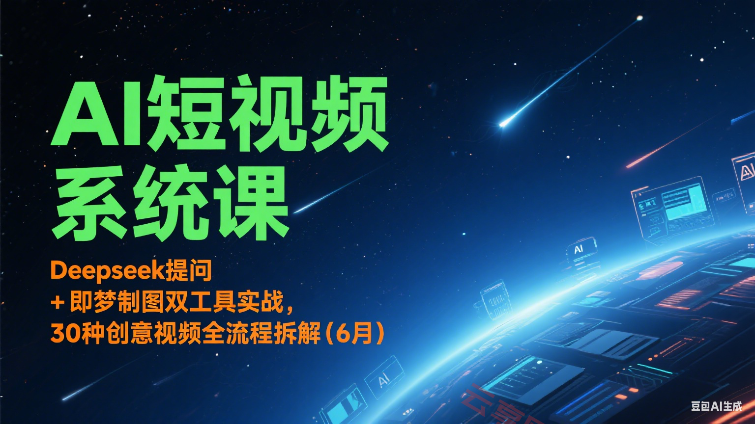 AI短视频系统课：Deepseek提问 + 即梦制图双工具实战，30种创意视频全流程拆解(6月)-云享网创