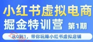 小红书虚拟电商掘金特训营第1期，从0到1，带你玩转小红书虚拟店铺-云享网创
