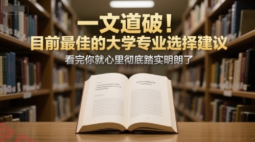 付费文章：一文道破！目前最佳的大学专业选择建议，看完你就心里彻底踏实明朗了-云享网创