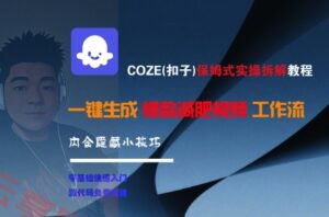 COZE(扣子)保姆式实操拆解教程，一键生成爆款减肥视频工作流，批量产出高质量视频-云享网创