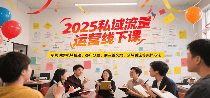 2025私域流量运营线下课，系统讲解私域基建/客户分层/朋友圈文案/公域引流等实操方法-云享网创