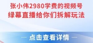 张小伟2980付费额视频号绿幕直播给你们拆解玩法-云享网创