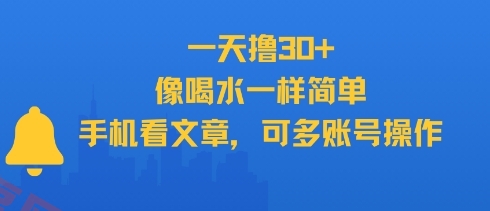 一天撸30+，像喝水一样简单，手机看文章，可多账号操作-云享网创