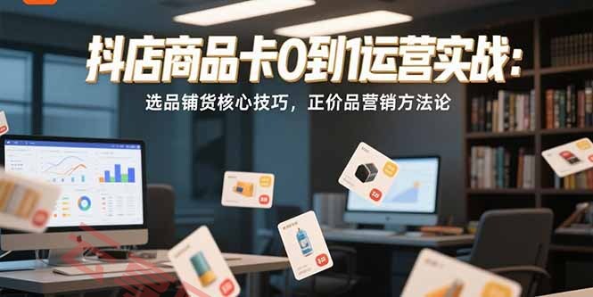 抖店商品卡0到1运营实战：选品铺货核心技巧，正价品营销方法论-云享网创