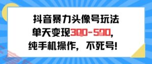抖音暴力头像号玩法，单天变现3-5张纯手机操作，小白也能行-云享网创