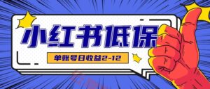 适合空闲时间操作的小红书低保项目，小红薯发布笔记，单个账号每天可获得2-12元左右-云享网创