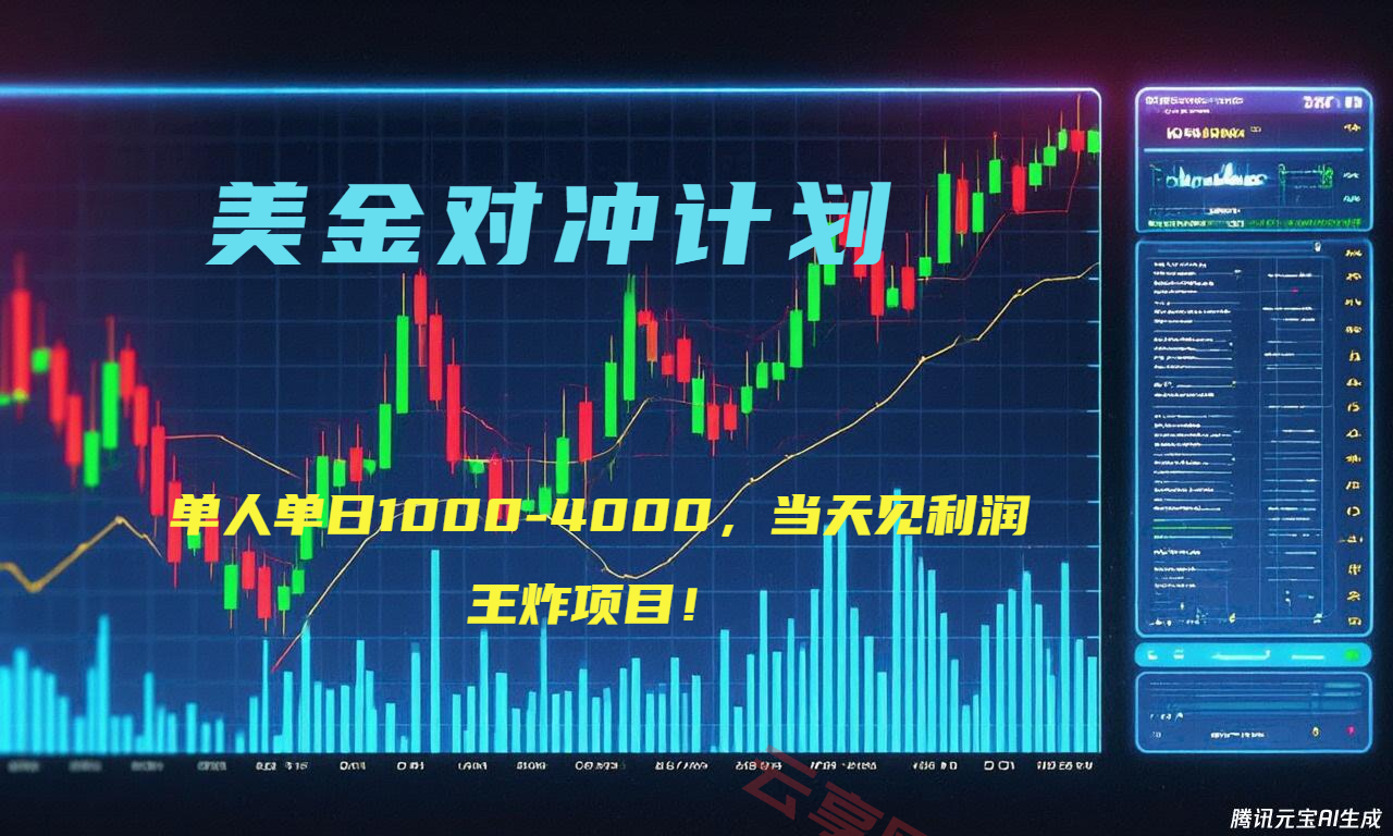 2025年最暴力项目“美金先登计划”最新最强对冲战法，每日实际收益1K-4K-云享网创