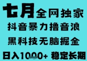 7月最新风口抖音无人直播撸音浪，长期稳定，非短期，全自动运行，低门槛无脑，日入1k+【揭秘】-云享网创