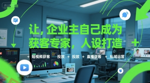 让企业主自己成为获客专家，人设打造+短视频获客+投放+直播获客+私域运营-云享网创