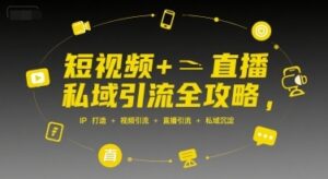 短视频+直播私域引流全攻略，IP打造 +视频引流 +直播引流 +私域沉淀-云享网创