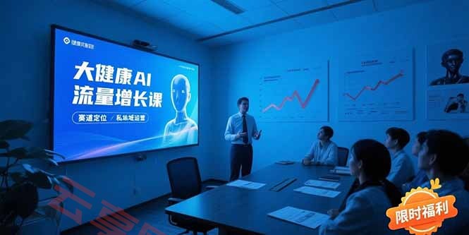 大健康AI流量增长课8.0，赛道定位方法论，AI数字人内容生产，私域转化运营-云享网创