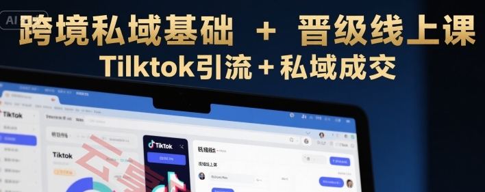 跨境私域基础+晋级线上课，Tilktok引流+私域成交-云享网创