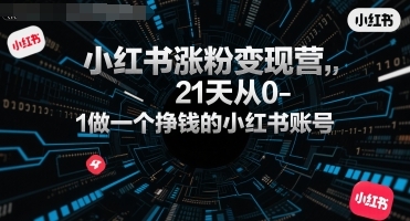 小红书涨粉变现营，21天从0-1做一个挣钱的小红书账号-云享网创